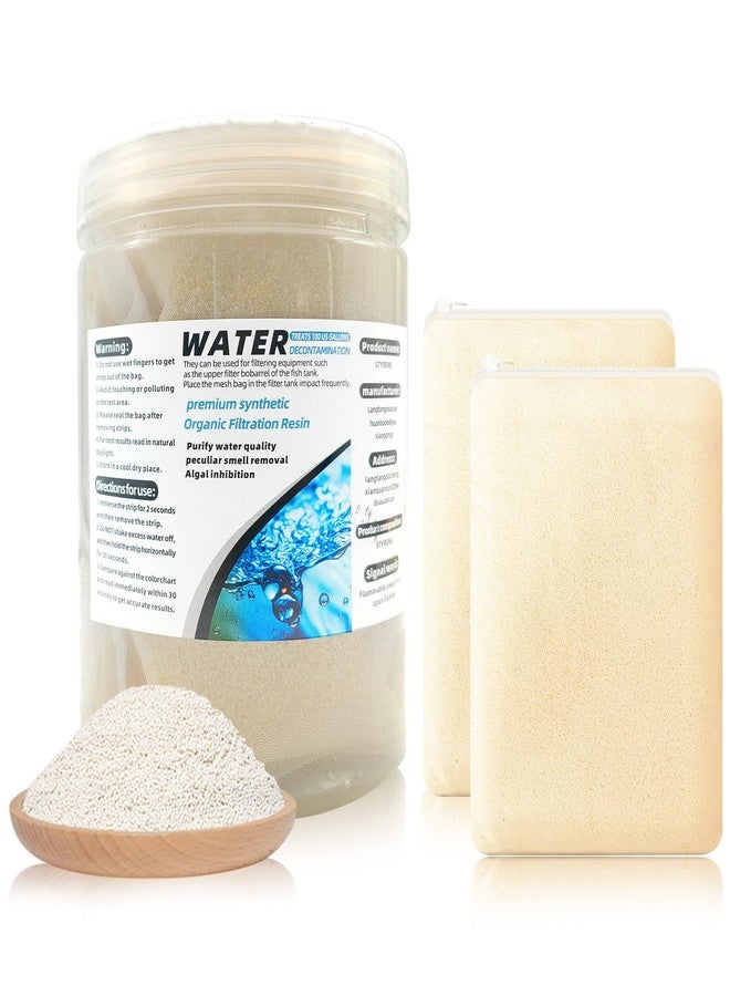 WDEFUN Aquarium Filter Media, 300 ml 2 Packs with Free Mesh Bag Organic Filtration Resin, Remove Driftwood Tannins Suitable for Freshwater and Saltwater Fish Tank - Image 1
